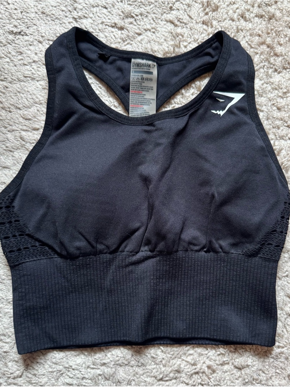 Gymshark Black Seamless Racerback Sports Bra